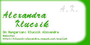 alexandra klucsik business card